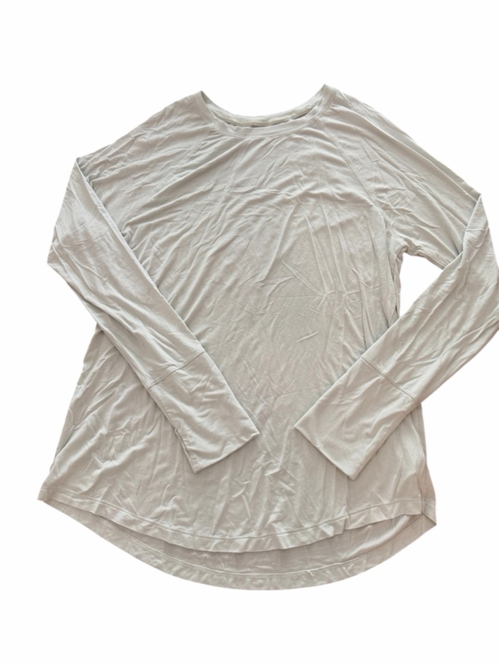 Aerie Offline Long-Sleeve Lightweight Scoop Neck Top - Cream size L